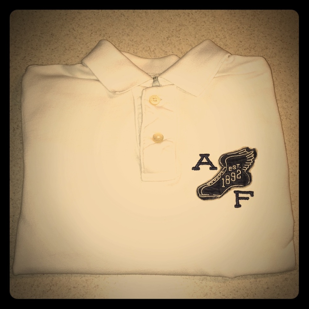 Abercrombie and Fitch- White Track & Field Polo